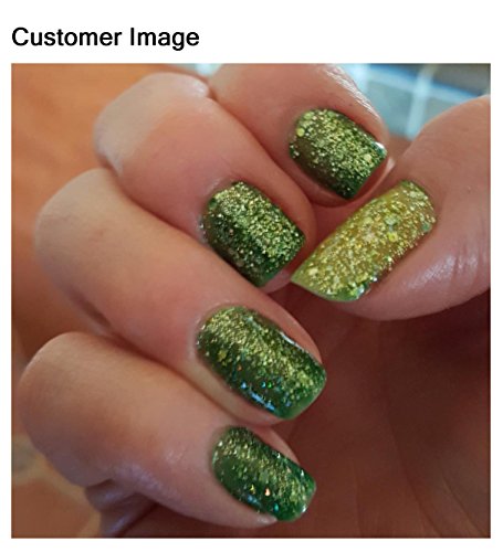 AIMEILI Soak Off UV LED Gel Nail Polish - Diamond Glitter Fire Green (063) 10ml