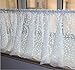 White Lace Valance Semi-Sheer Cafe Curtain for Kitchen, Bathroom, Dining Room, 18