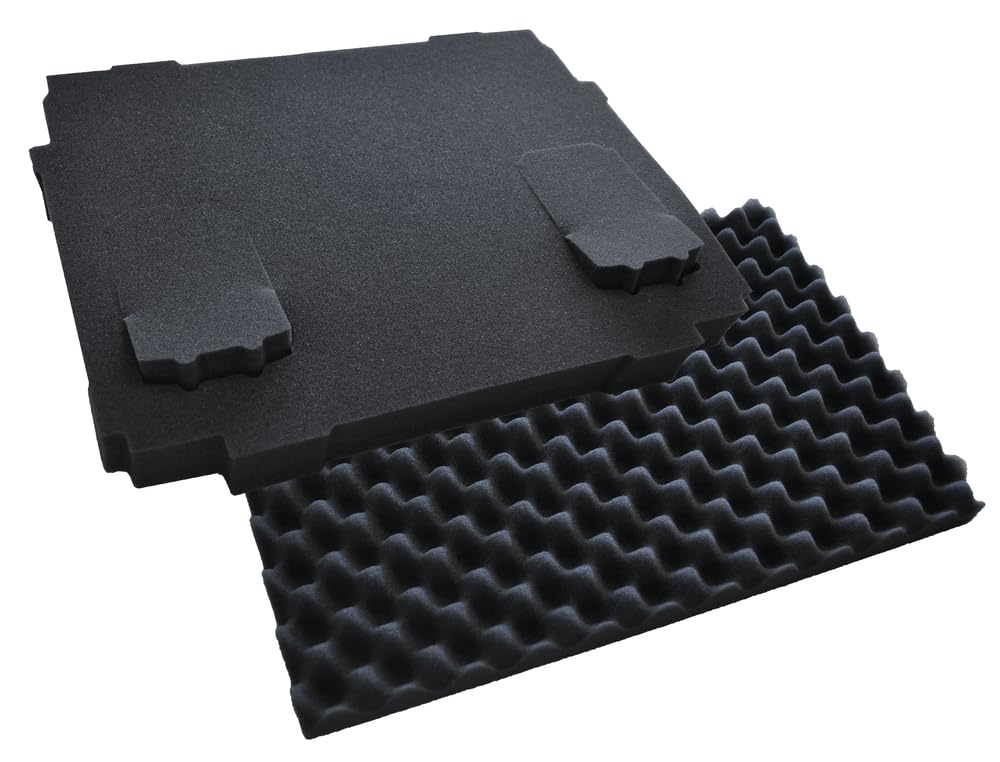 Makita P-84274 Cushion Set 40 mm, 2-Piece Foam Inserts with Base and Lid Pads, with 2 Cut-Outs for 18V LXT Batteries, Suitable for Makpac System Case, 375 x 280 x 80 mm (L x W x H)