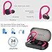 Wireless Headphones, APEKX True Wireless Bluetooth 5.0 Sports Earbuds, IPX7 Waterproof Stereo HiFi Sound, Built-in Mic Earphones with Charging Case (Pink)