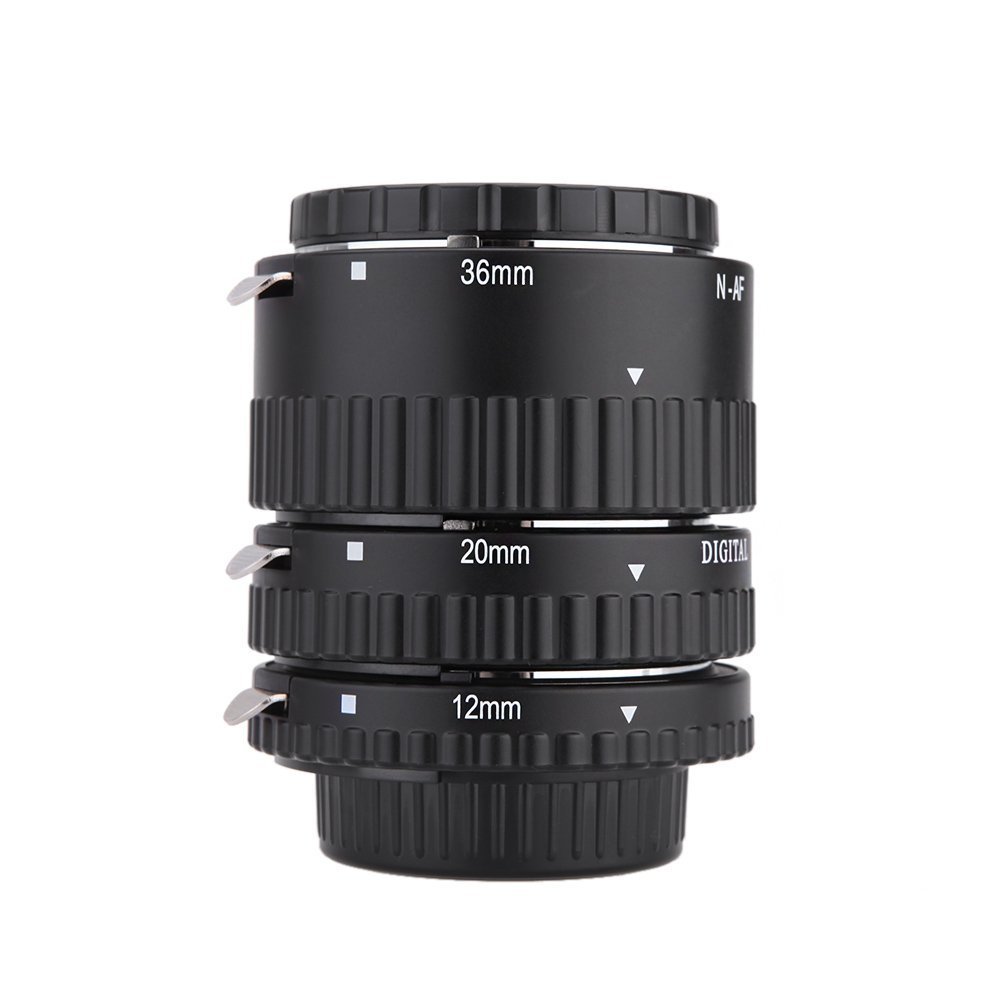Mcoplus MK-N-AF Macro Extension Tube Set For Nikon F Mount DSLR Cameras, with Auto Focus and Metal by Plastic Mount