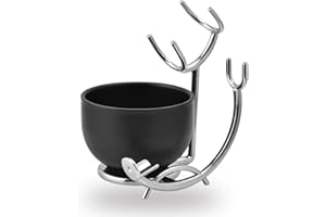 JEQUIL&CORENVEO Deluxe Razor and Shaving Brush Stand with Bowl, 2 Pcs Razor and Brush Holder Set for Shaving Brush and Straight Razors, Barber Razors, Safety Razors