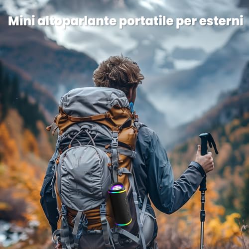 RIENOK Powerful Portable Bluetooth Speaker 30W Waterproof Bluetooth 5.3 Speaker, Handsfree Calling, True Wireless Stereo, LED Light, Supports TF & Aux, Type-C Rechargeable