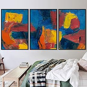 signwin 3 Piece Framed Canvas Wall Art Abstract...