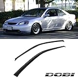 Deebior 2pc Fit 01-05 Civic 2D/2DR Coupe JDM Sun/Rain Guard Vent Shade Window Visor