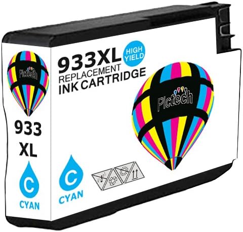Pictech® Compatible Ink Cartridge Replacement for HP 933 XL ink Cartridge for HP Officejet 7510 All in one A3 inkjet Printer (1x Cyan)