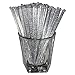 Royer Round Top Stir Sticks, Swizzle Sticks, Drink Stirrers for Holidays, Christmas, Weddings, Parties - Crystal With Silver Glitter, 6 Inch, Set of 48 - Made In USA