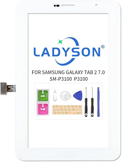 LADYSON White Touch Screen Digitizer for Samsung Galaxy Tab 2 P3100 7.0 (No LCD)
