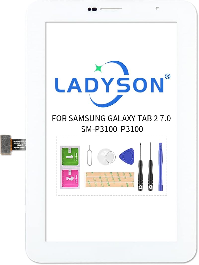 LADYSON White Touch Screen Digitizer for Samsung Galaxy Tab 2 P3100 7.0 (No LCD)