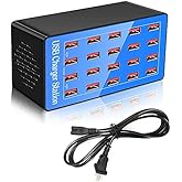 USB Charger Station,20-Port 100W/20A Multiple USB Charging Station,Multi Ports USB Charger Charging for Smartphones,Tablets,a