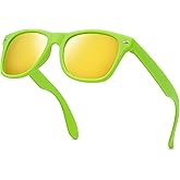 LEICO FASHION Kids Polarized Retro Sunglasses for Boys Girls Age 3-12 Shatterproof UV Protection Toddler Children Sun Glasses