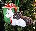 Scottish Terriers Christmas Ornament Handcrafted Wood, Red Gift Bow Mid-Century Modern 1950s Card, Black White Scotties, Dog Lover's Gift