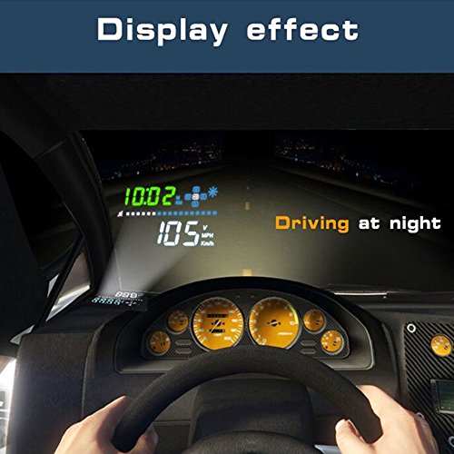 New Universal 3.5" Car A3 Hud Head Up Display with OBD2 Interface OverSpeed Warning Plug & Play Vehicle Speed, Engine Speed, Water Temperature