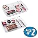 mDesign Expandable Makeup Organizer for Bathroom Drawers, Vanities, Countertops: Organize Makeup Brushes, Eyeshadow Palettes, Lipstick, Lip Gloss, Blush, Concealer - Adjustable Width, 2 Pack - Clear
