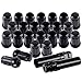 SCITOO 24PCS+2Keys Black Lug Nuts Spline for Drive Close End Socket Key, 12x1.5 Thread, 35mm Tall, Fits for Toyota Tacoma Tundra FJ Cruiser 2015-2016
