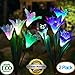 TONBUX Outdoor Solar Garden Stake Lights Upgraded Solar Powered Lights Waterproof with 8 Lily Flower, Multi-Color Changing LED Solar Landscape Decorative Lights for Patio, Backyard, Pathway(2 Pack)