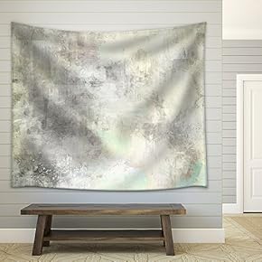 Art Abstract Acrylic Background in Light Grey and White Colors - Fabric Wall Tapestry Home Decor - 51x60 inches