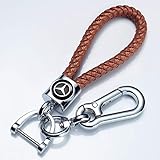 JIYUE Genuine Leather Car Logo Keychain Key Chain Keyring Family Present for Man and Woman Suit for Mercedes-Benz A C E S Class Series,GLK CLA GLA GLC GLE CLS SLK AMG Series（1pcs）