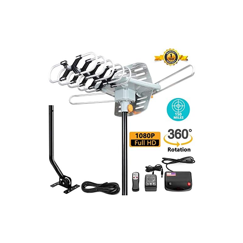 TV Antenna, 1byone Amplified Outdoor Digital HDTV Antenna 85100 Miles