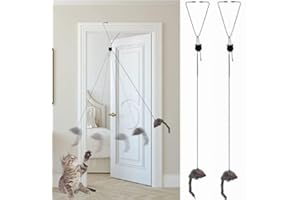 Hpessoterr 2 Pcs Hanging Cat Toys, Hanging Door Cat Toys, Self-Play Hanging Door Cat and Mouse Toys, Interactive Cat and Mous