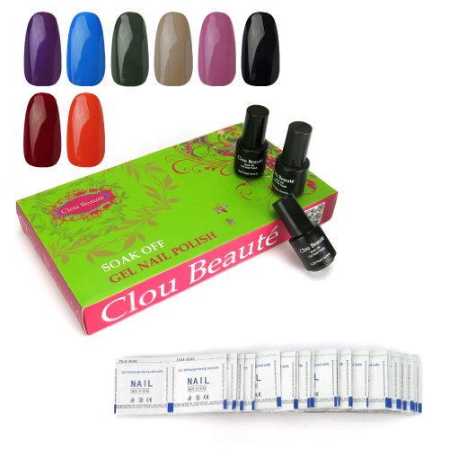 Clou Beaute 8 Bottle x 5ml Soak Off Color UV Gel Nail Polish Lady Gift Remover Set CB SONP015 & NP0131