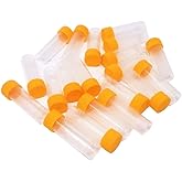 Honbay Reagenzgläser aus Kunststoff, 5 ml, mit Schraubverschluss, Orange, 20 Stück