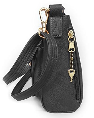 Roma Leathers Concealed Carry Cross Body Handbag Premium Black