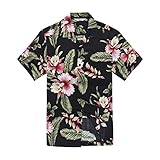 Men's Hawaiian Shirt Aloha Shirt in Black Raflesia
