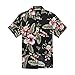 Men's Hawaiian Shirt Aloha Shirt in Black Raflesia
