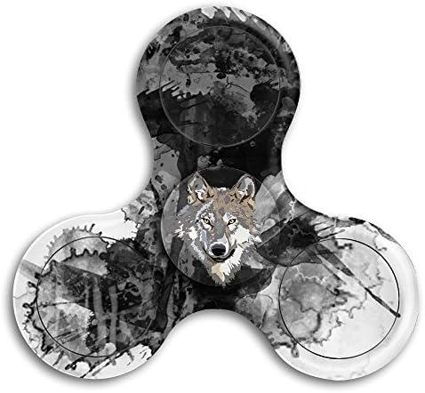 Gray Wolf Design Premium Tri-Spinner Fidget Toy Stress Reducer Perfect For ADHD EDC ADD Anxiety Autism