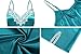 Ekouaer Sexy Nightgown Womens Satin Lace Trim Slip Chemise Nightwear Full Slip Dress Comfort Sleepwear, Green, Medium