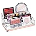 mDesign Modern Makeup Organiser 4 Compartment Cosmetics Storage Transparent & Rose Gold