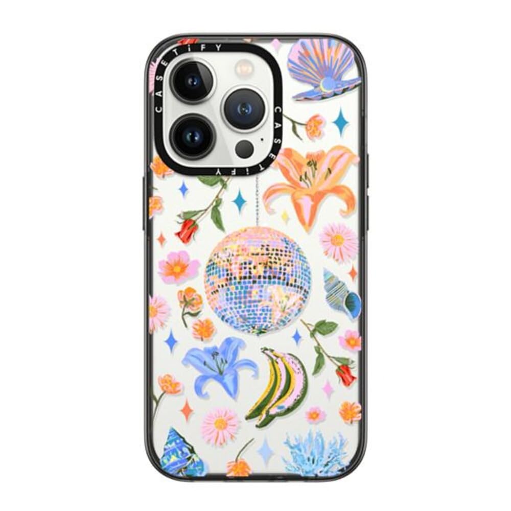 CASETiFY Compact iPhone 14 Pro Case [2X Military Grade Drop Tested / 4ft Drop Protection] - Disco Magic - Clear Black — image 1
