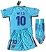 JonSnow Messi #10 FC Barcelona 2017-2018 Youths Away Soccer Jersey with Socks Set
