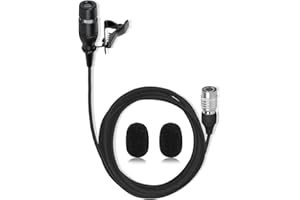 XHXJCYS Black Lavalier Microphone, Unidirectional Condenser Microphone, Supercardioid Microphone, Compatible with Audio-Techn