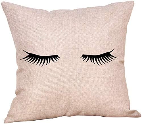 Cushion Cover, Creative Eyelash Printing Printing Dyeing Sofa Bed Home Decor Pillow Cover Cushion Cover, Soft Fashion,16 X 16 Inches