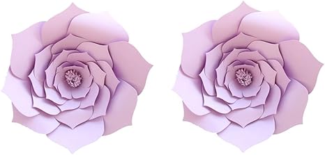 Amazon Com 8 Inch 2pcs Party Paper Flower Backdrop Diy Handemade Flower Wall Backdrop Decoration Wedding Rose Flower For Nursey Birthday Home Decor 2pcs Purple Kitchen Dining