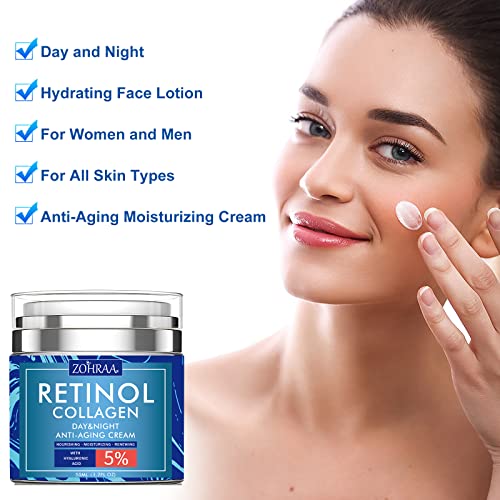 Retinol Cream for Face Facial Moisturizer with Collagen and