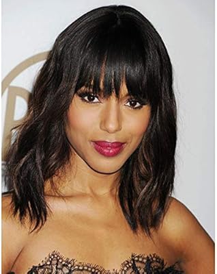 Aisi Hair Wavy Bob Wigs With Bangs For Women Black Mixed Brown