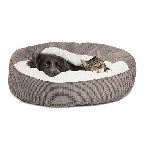 Best Friends by Sheri Cozy Cuddler in Mason Dog/Cat Bed, 26″ x 26″, Gray