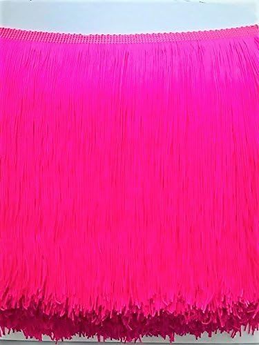 7'' Inch Long Fringe Neon Hot Pink Chainette Fringe
