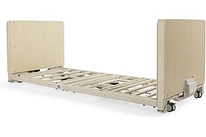 MEDACURE Super Low Full Electric Hospital Bed - Lowest Bed, Goes Down to Floor - 3.9" - 25" Adjustable Height - Pivot Rails Included - Ultra Compact Fold - Home Care Use - Fully Adjustable, Remote