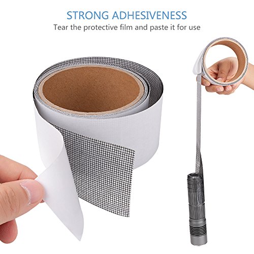 Sanyi Screen Patch Repair Kit Door Window Screen Repair Tape Covering Mesh Tape Waterproof Strong Adhesive Screen Repair Tape Fiberglass Cloth Mesh for Covering up Holes Tear Prevent Mosquitoes Insect - Thumbnail 2