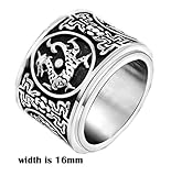 SA732 Men's Exorcise Evil Spirits Guardian Dragon Band Stainless Steel Ring Silver