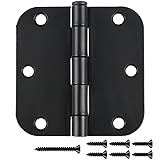 30 Pack Matte Black Interior Door Hinges Round