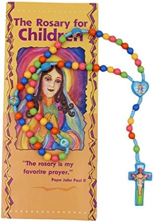 Bundle: Child Saints Rosary with Heart Shaped Center and How to Pray the Rosary for Children Pamphlet
