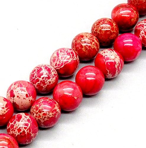 Sea Sediment Jasper Gem Semi Precious Gemstone 4mm 6mm 8mm 10mm Round Beads 16" (Rose red 10mm)