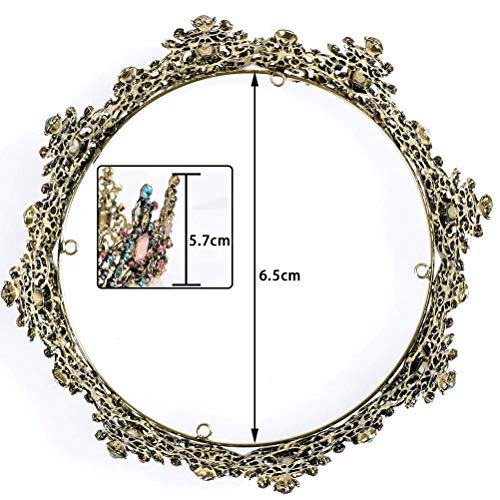 YANSHON Baroque Queen Crown, Rhinestone Wedding Crowns Crystal Tiara Crowns Hair Jewelry Rhinestone Wedding Costume Party Hair Accessories with Gemstones