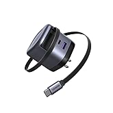 UGREEN 45W Retractable USB C Charger Block with Built-in Cable, GaN Fast Charging Wall Charger Compatible for iPhone 17 16 15