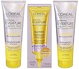 L'Oreal EverPure Brass Banisher System, Blonde, Shampoo & Conditioner, 8.5 Ounce Each + Shade Reviving Treatment 4.2 Ounce by L'Oreal Paris